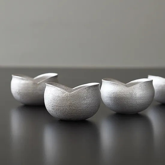 [Pre-order] Silver Painted Flower Petal Bowl